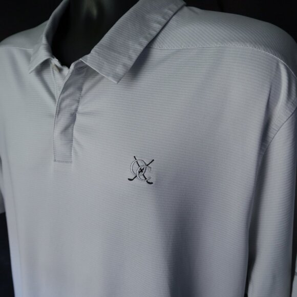 NikeGolf Dri-Fit Gray OC Striped Stretch Performance Polo (XL) NICE ⛳️ - Picture 5 of 9